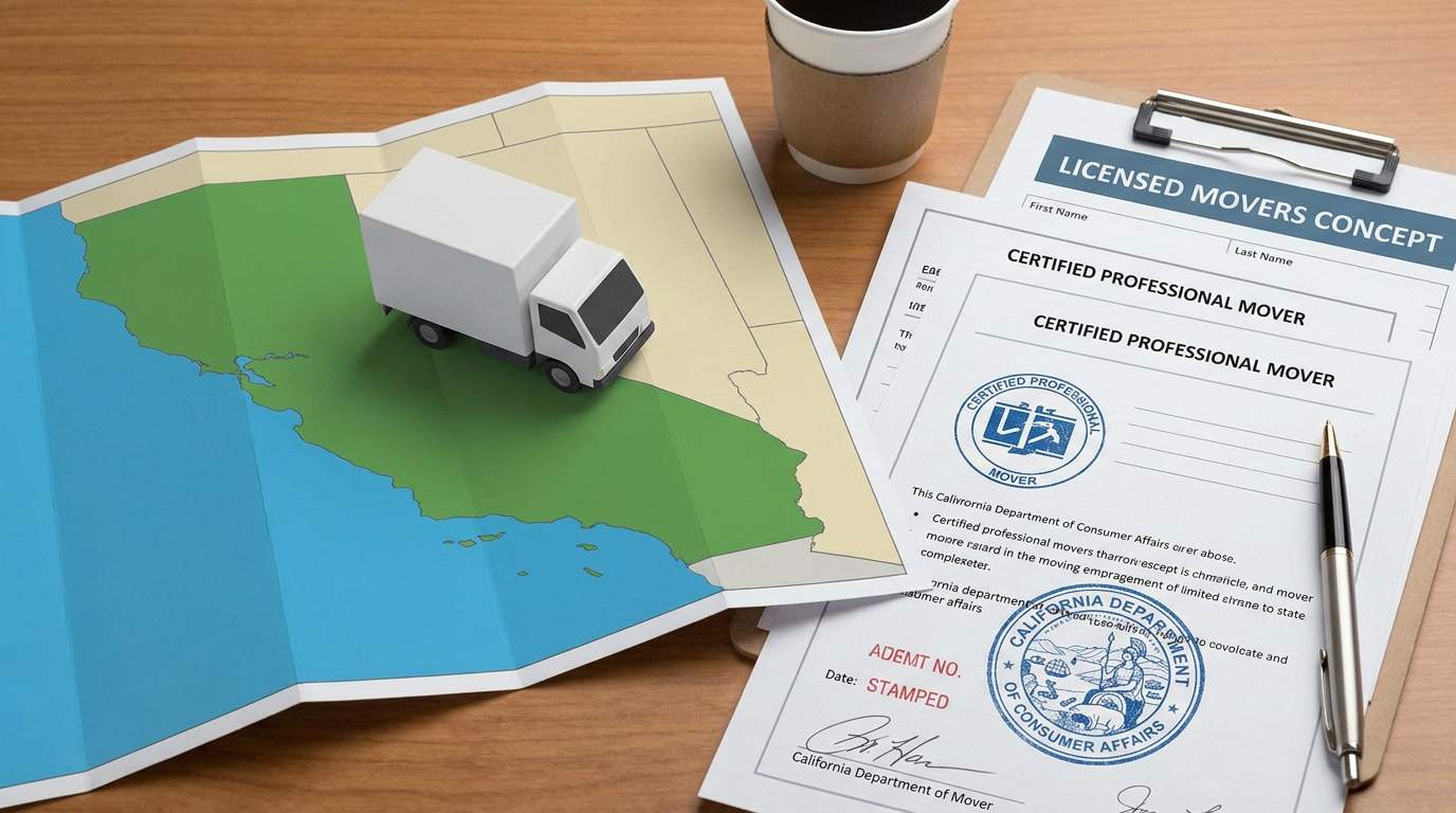 California mover licensing documentation and credentials