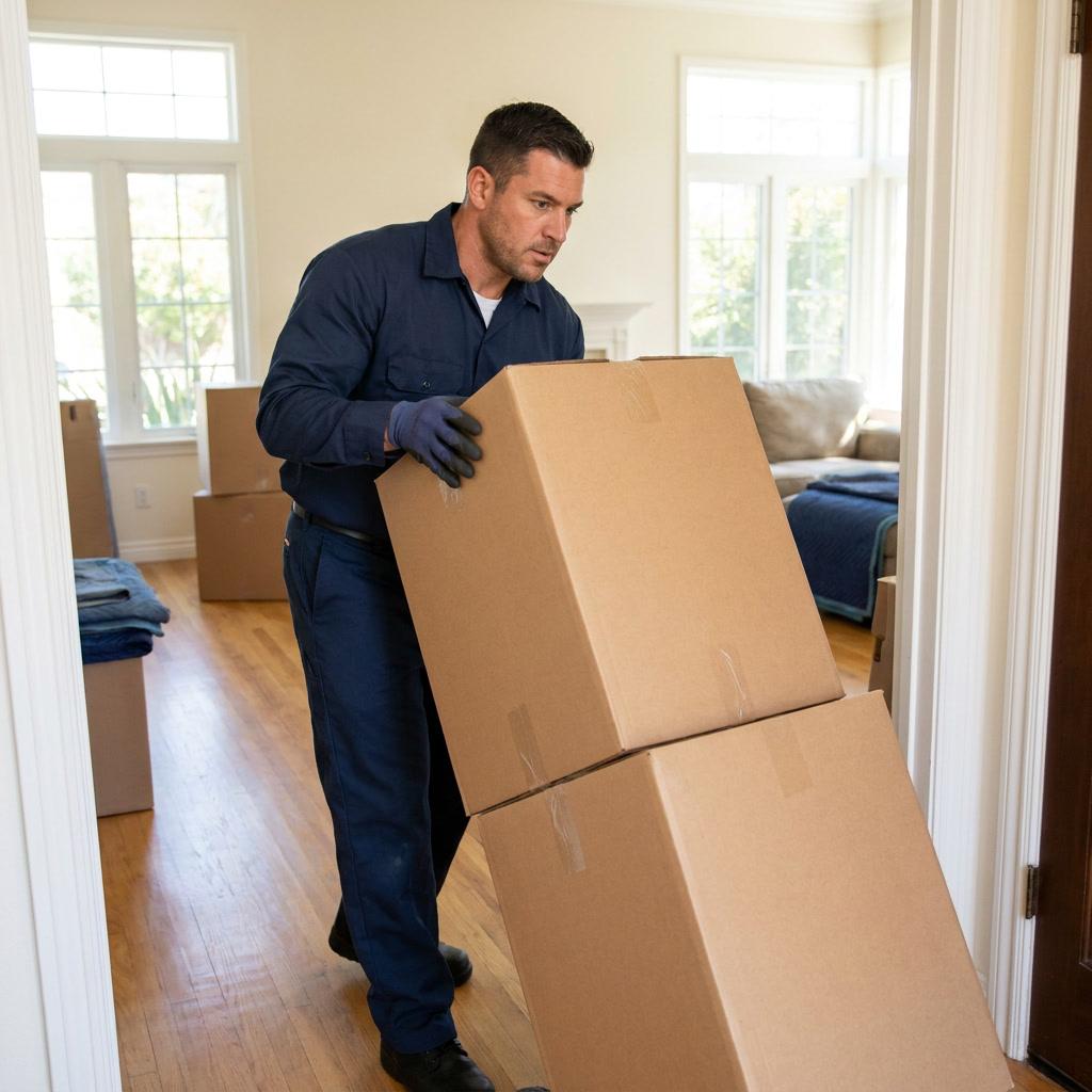 Professional Ironmen movers carrying furniture during a local residential move in Los Angeles